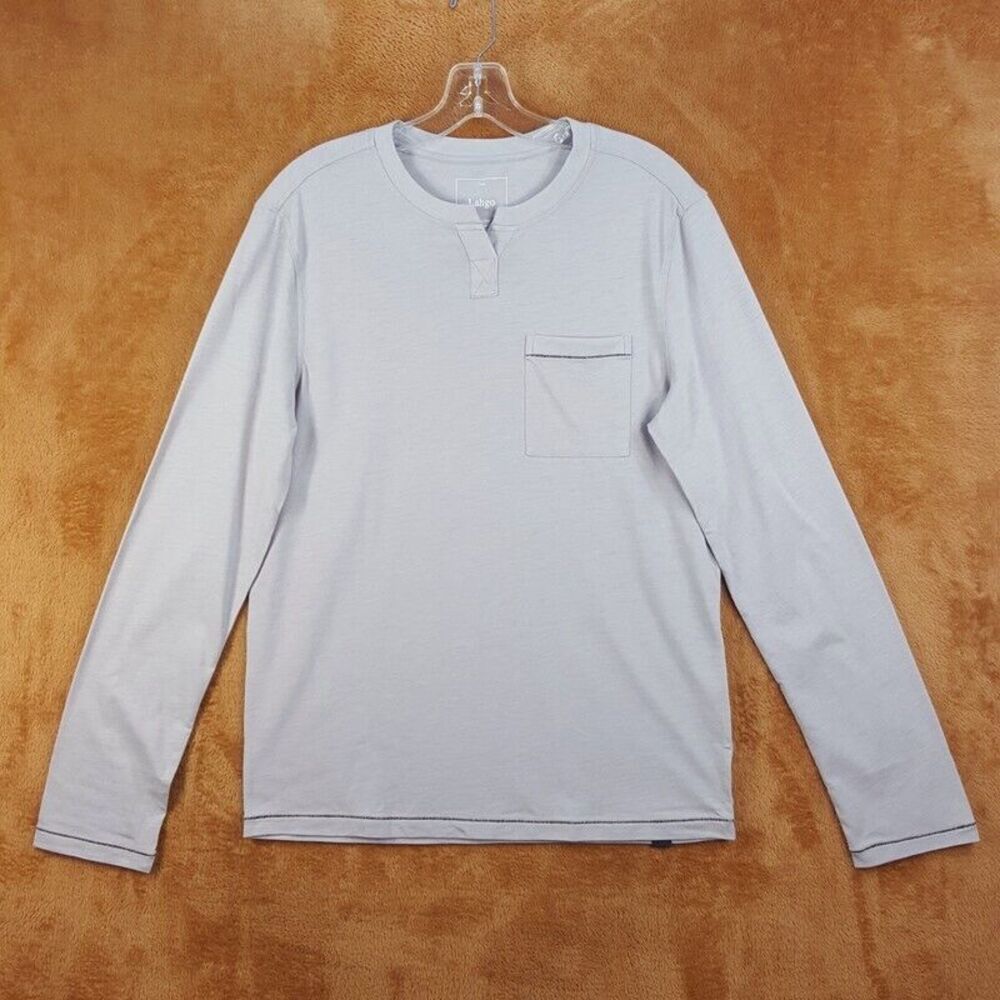 LUNYA Mens Sleep Shirt Small Gray Pullover VNeck RESTORE Henley Pocket LAHGO